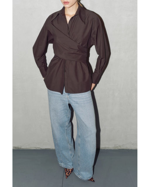 Рубашка THE VERY 2436 горький шоколад  фото 4