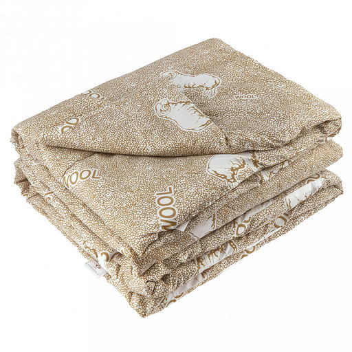 Одеяло Евростандарт "Н" "Овечка", универсальное/всесезонное, 200х215см, наполнитель 300г/м2, термоскрепленная овечья шерсть (30%/70%п/э), чехол поплекс "Премиум" (п/э 100%) стеганое, упак "Компакт" пакет ПВХ, еврослот, д25х55см/1,2кг, "Домашняя мода"