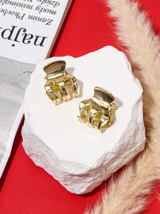 Цена за 2 шт. Крабики для волос «Либерти», набор 2 шт., зубчики классика, 2 см, золото