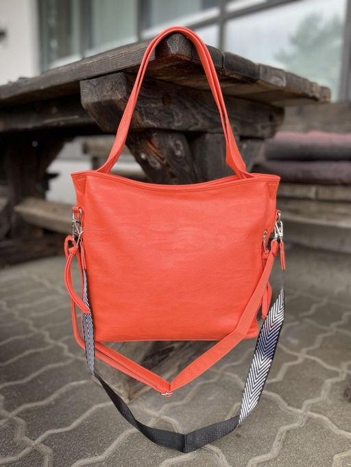 Женская сумка шоппер из эко кожи 0010 Оранжевый