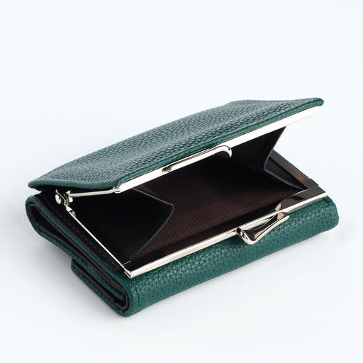 Кошелёк женский на кнопке 10.5×3.5×8.5 см, тёмно-зелёный