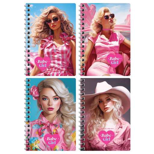 Цена за 2 шт.Книжка записная А6 80л. на гребне "Pink girls" ("BG", ЗК6гр80 12800)