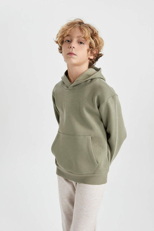 Толстовка с капюшоном стандартного кроя для мальчика - Defacto фото 3