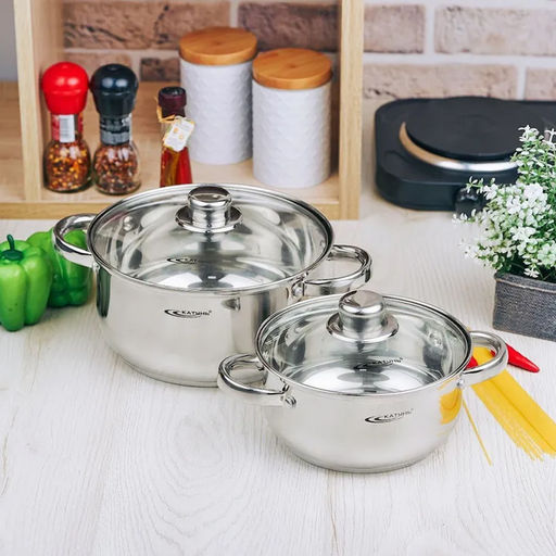 Набор кастрюль 4 пр. (2.2 л+4.2 л) (ГРЕТТА) в под/уп ( КТ04-F) Катунь