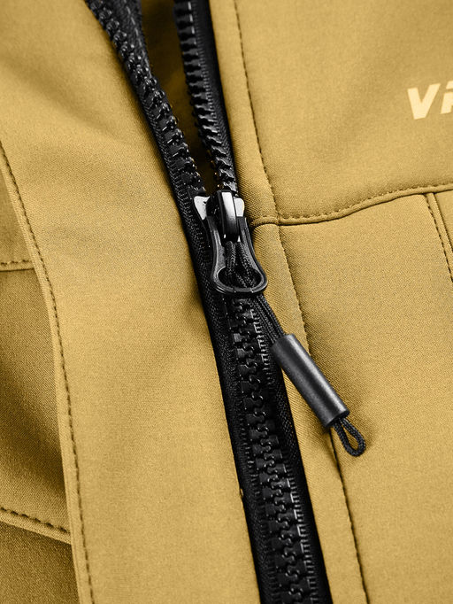 Ветровка спортивная женская с капюшоном softshell горчичного цвета 9566G - Mtforce фото 8