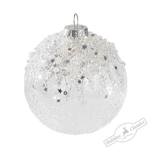 Шар "Сверкающий лед" (стекло) 8 см