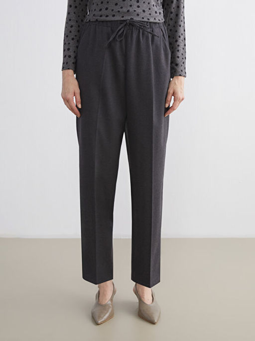 B?y?k Beden Beli Lastikli Kad?n Pantolon