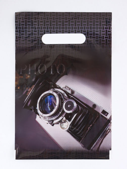 Цена за 100 шт. Пакет подарочный «Кадр», полиэтиленовый с вырубной ручкой, 20×30 см, 30 мкм