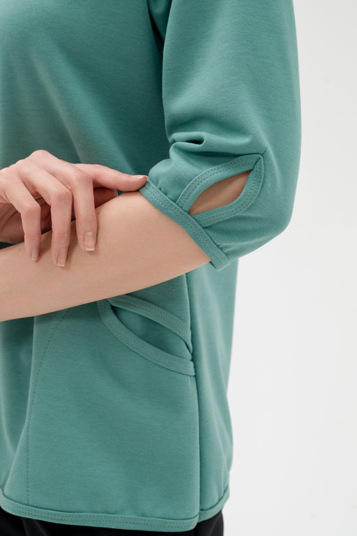 Кофта женская из коттон фита Анфиса мята макси - Амадэль фото 11