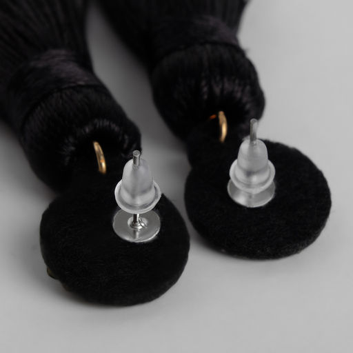 Серьги «Кисти» гармония, цвет чёрный, L кисти 8.5 см