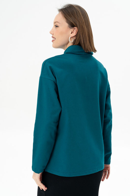 Базовый джемпер из мягкого хлопкового трикотажа Футер 2-х нитка - Solo mio фото 8