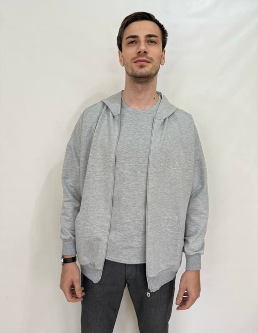 KM1854 Толстовка и футболка OVER SIZE (плотный хлопок) СВ_СЕРЫЙ/СВ_СЕРЫЙ