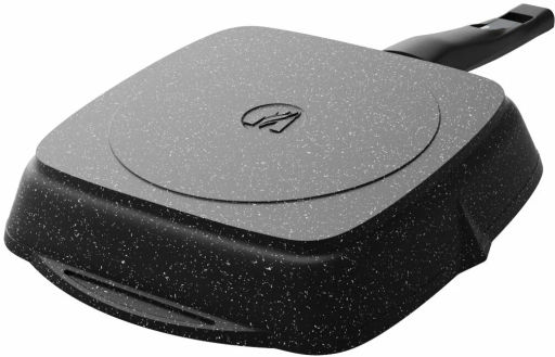 Сковорода-гриль квадр.24*24 АП Гранит black со съемной ручкой и стекл. крышкой арт.с064802 /Мечта/  фото 11