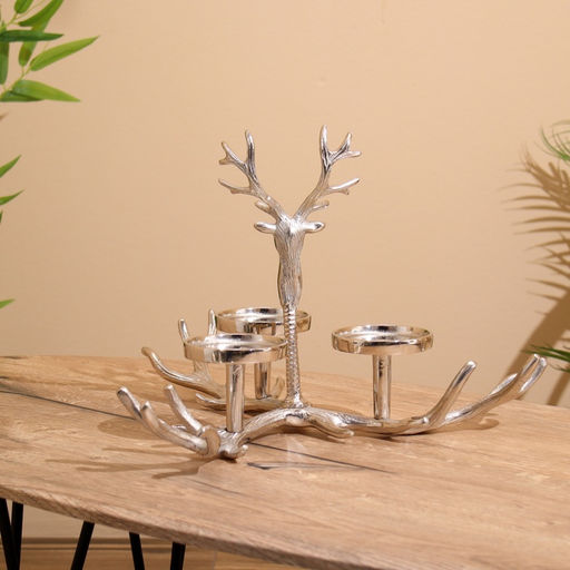 Подсвечник на 3 свечи «Рога», 42×42×30 см, алюминий