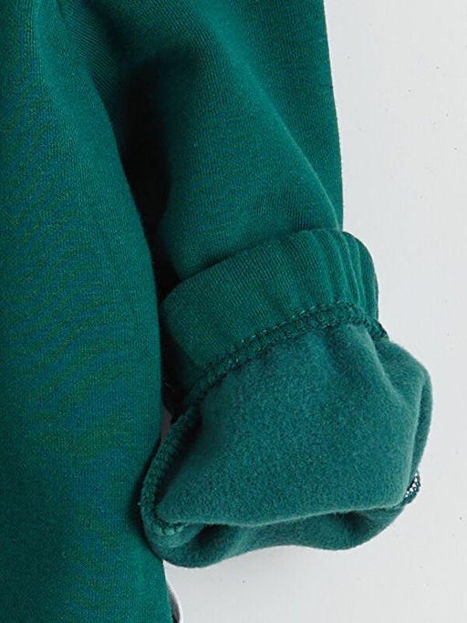 Dik Yaka Erkek ?ocuk Kal?n Fermuarl? Sweatshirt