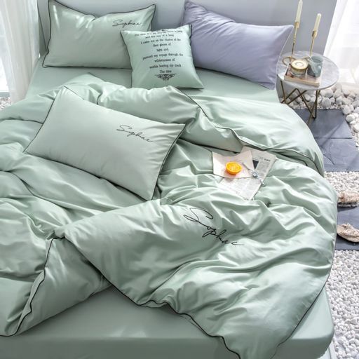 КПБ Mency однотонный с вышивкой MENO005 Евро