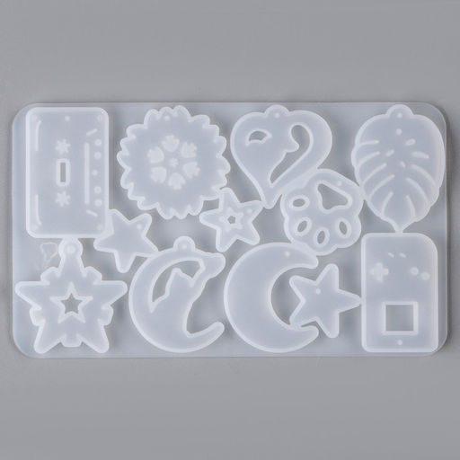 Форма силиконовая универсальная для создания сережек, кулонов, брелков - 12 шт.