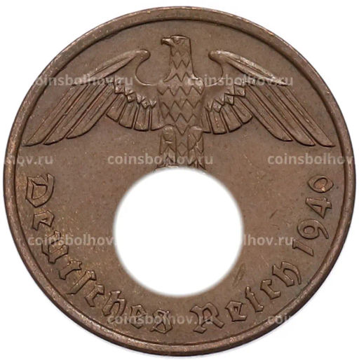 Монета 2 рейхспфеннига 1940 года A Германия