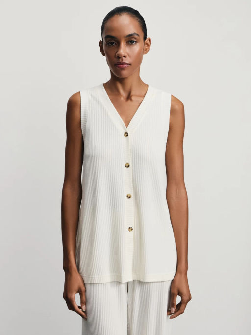 Трикотажный жилет в рубчик / Zarina  фото 4