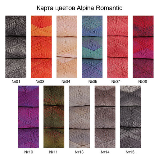 Пряжа ALPINA ROMANTIC 100% шерсть 5 шт. х 100 г 300 м  15 м