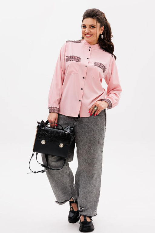 Блуза ANELLI 1250 клубничный крем фото 7