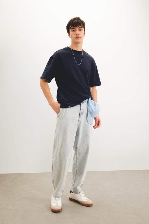 Comfort Regular Fit Rahat Kal?p Bisiklet Yaka Bask?l? K?sa Kollu Tisort - Defacto фото 7