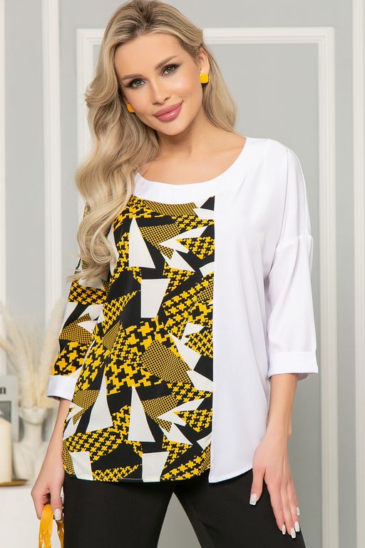 Блуза Тайна линии (горчица) Б5020 - Lt collection фото 6