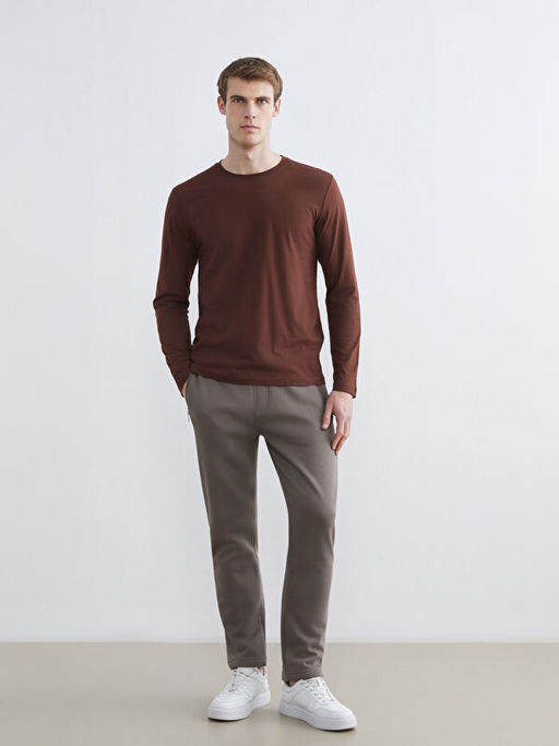 Bisiklet Yaka Uzun Kollu Erkek Ti??rt