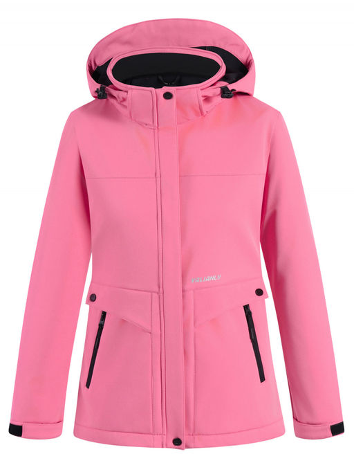 Ветровка спортивная женская с капюшоном softshell розового цвета 9566R - Mtforce фото 2