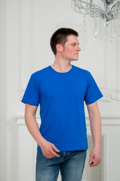 Футболка мужская из кулирки синий - Амадэль фото 3