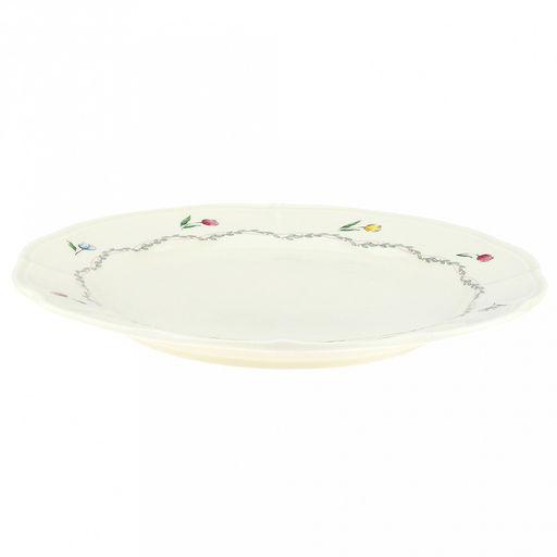 Ласковый май Тарелка мелкая фарфоровая д27,4см, h3см, с деколью, рельефный декор, волнистый край, кремовый (Китай) - Домашняя мода фото 2