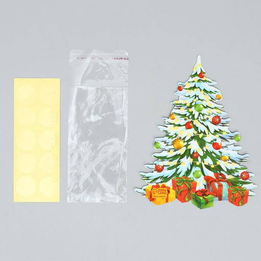 Цена за 10 шт. Пакет под сладости новогодний «Ёлка», 11×6 см
