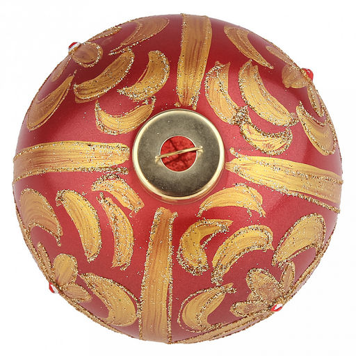 Елочная игрушка шар стеклянная д8см, красный металлик, ручная художественная роспись, подарочная упаковка (Россия) - Домашняя мода фото 6