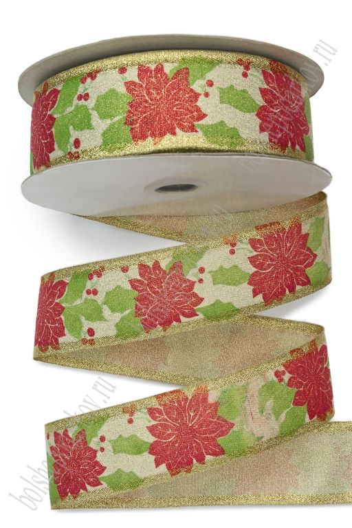 Лента декоративная 3,8 см*25 ярд (38-705)