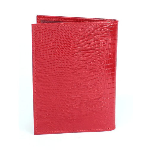 Обложка для авто+паспорт Croco-ВП-103 натуральная кожа красный игуана (73) 265406  фото 2