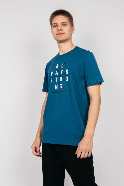 Футболка мужская 54239 Т.бирюзовый* 450 Be Friends  фото 3