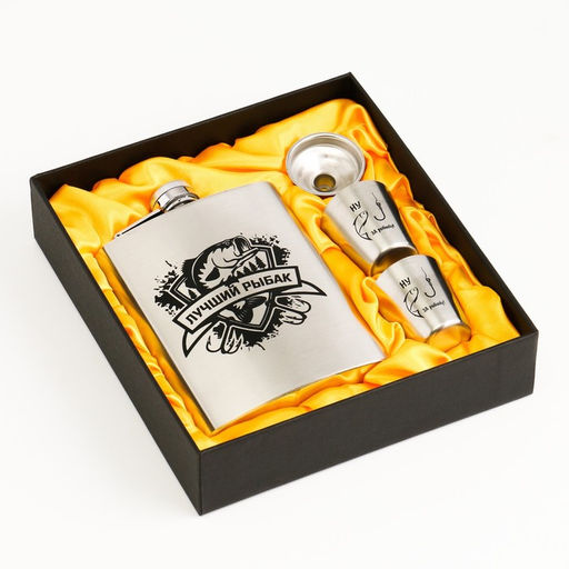 Подарочный набор 4 в 1: Фляжка 240 мл, рюмка 30 мл, воронка, 2.5 x 3.5 см - Simaland фото 3