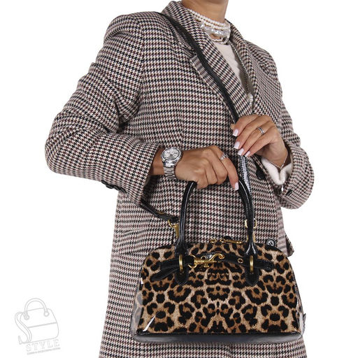 Сумка женская кожаная 6118Q leopard apricot Polina&Eiterou  фото 2