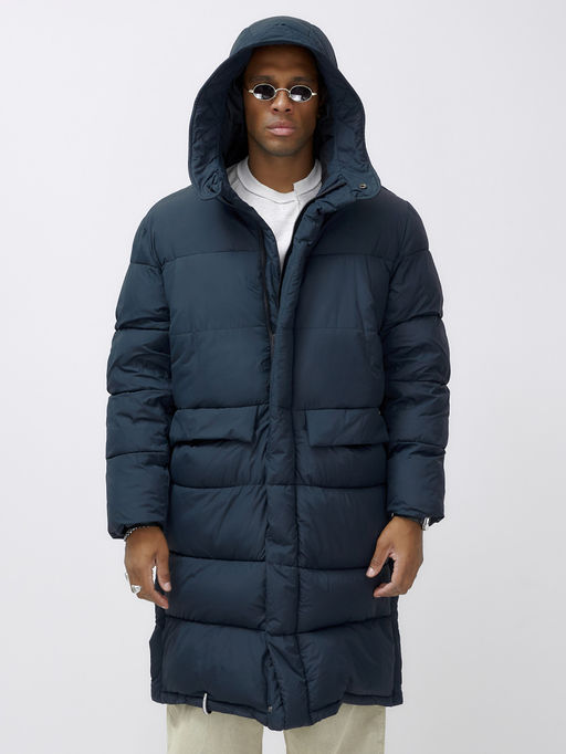 Парка MTFORCE мужская зимняя модная удлиненная спортивная темно-синего цвета 2416_1TS фото 6