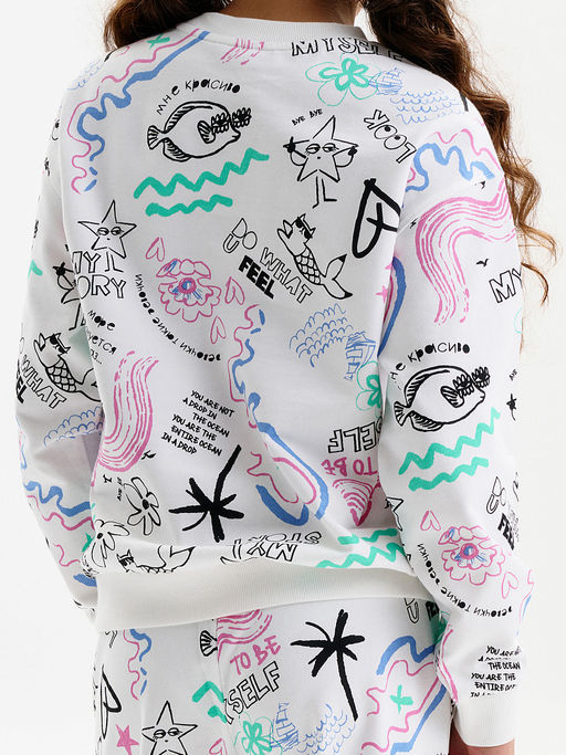 PELICAN, толстовка для девочек, Молочный  фото 4