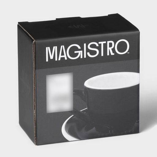 Кофейная пара Magistro Coffee time, чашка 80 мл, блюдце d=11.5 см, фарфор, чёрная