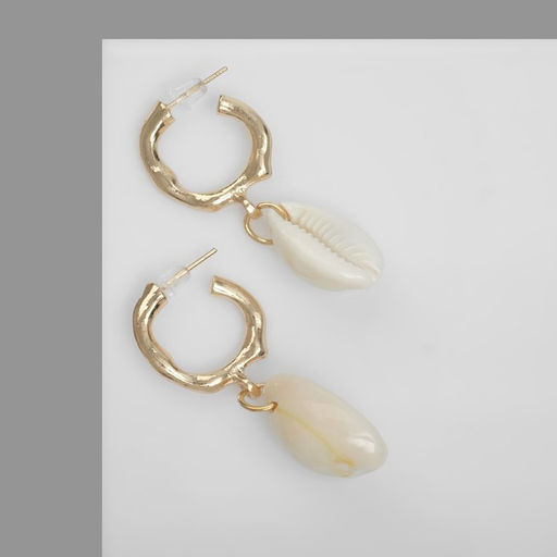 Серьги металл «Морские» с ракушками, цвет бежевый в золоте