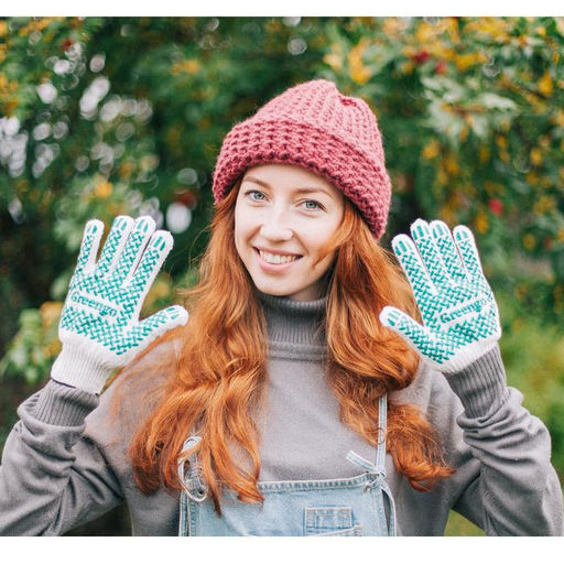 Цена за 10 шт. Перчатки садовые, хб, вязка 10 класс, 4 нити, размер 9, с ПВХ точками, белые, Greengo