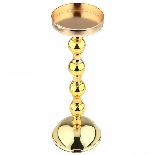 Подсвечник металличсекий "Визави" h25,8см, чаша д8,4см, h1,9см, пластмассовая ножка, нескользящее основание д9см, золотой, в коробке (Китай)