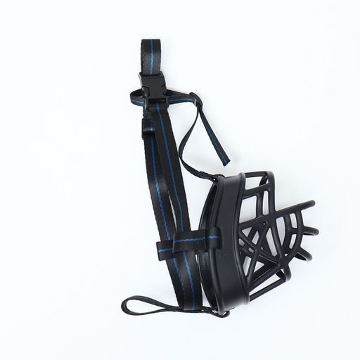 Намордник для собак №4 с трехсторонним ремешком, каучук, ДН 9 см, ОМ 31,5 см, чёрный - Пижон фото 2