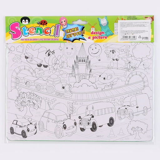 Трафарет для малышей Милый транспорт с раскраской - Simaland фото 7