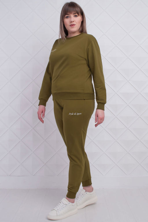 Арт. 2360 Костюм с брюками женский 50-58 (5 шт) Цвет:верх- изумруд, низ- изумруд - Калинка фото 4