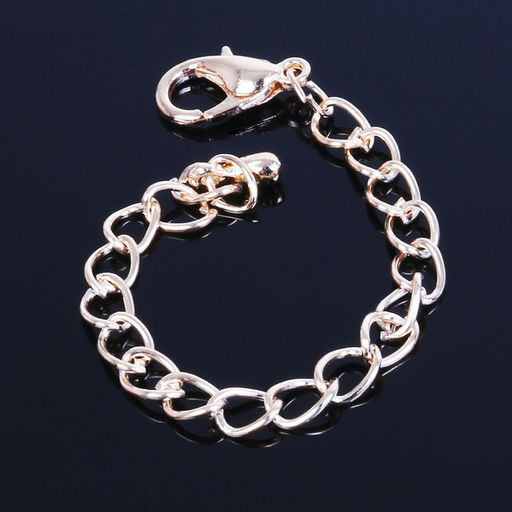 Цена за 2 шт. Замок карабин СМ-951, 5 шт. 6×9 мм, с удлинительной цепочкой 8 см, цвет золото