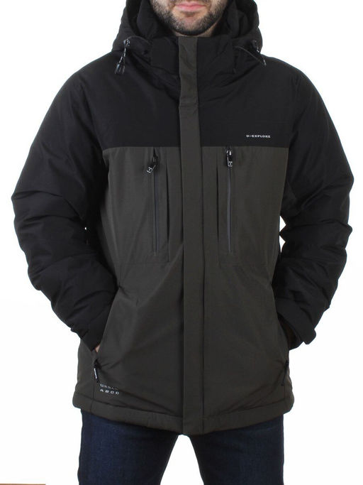 D6594 DK. GREEN/BLACK Куртка мужская зимняя (200 гр. холлофайбер)