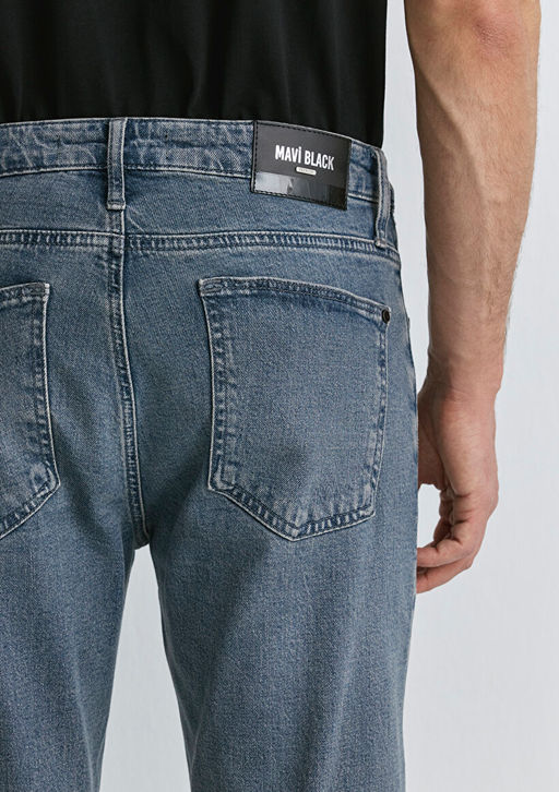 Milan Mavi Black Puslu Koyu Mavi-Gri Jean Pantolon фото 8